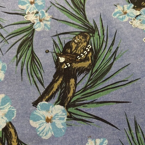 Star Wars Blue Floral Men's Casual Button Up Shirt - Picture 4 of 4